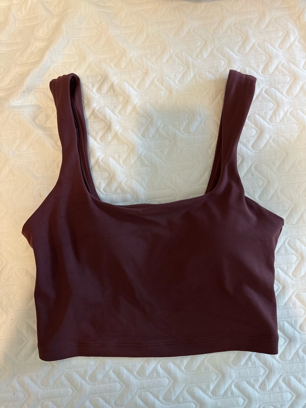 Athleta Transcend Square Neck Crop Sports Bra A-C in Garnet